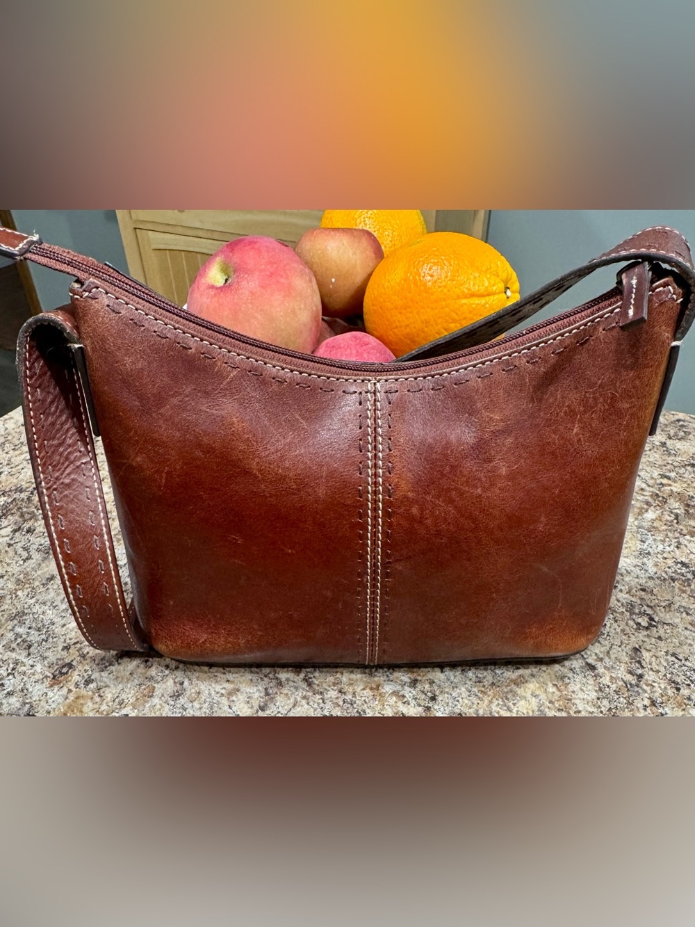 Fossil Vintage Brown Leather  Shoulder Bag